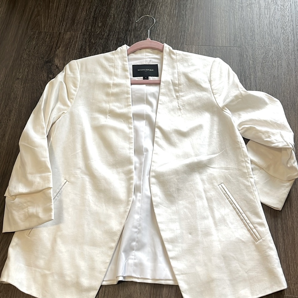 Blazer, white, gently worn, size 4.